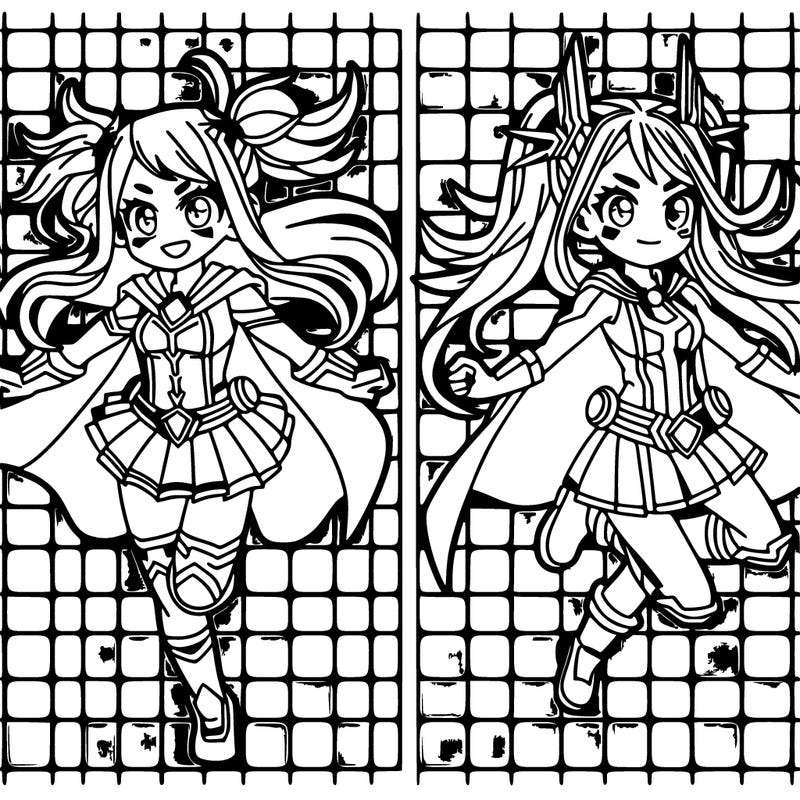 2 anime girls as superheroes