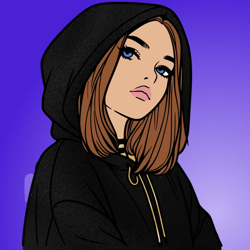 a realistic girl in a hoodie