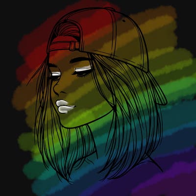 realistic  girl with a backwards hat