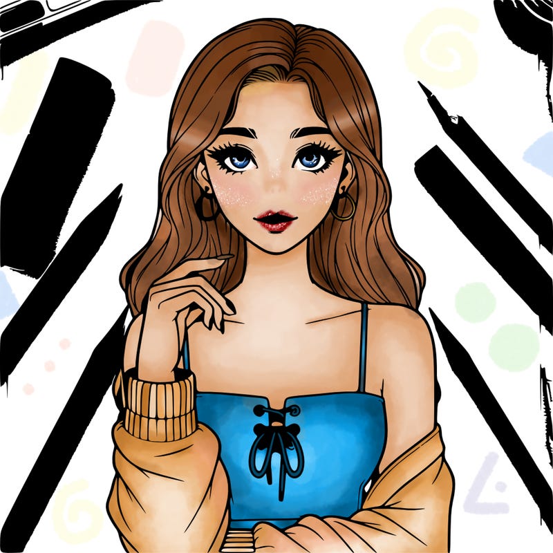 aesthetic themed realistic girl