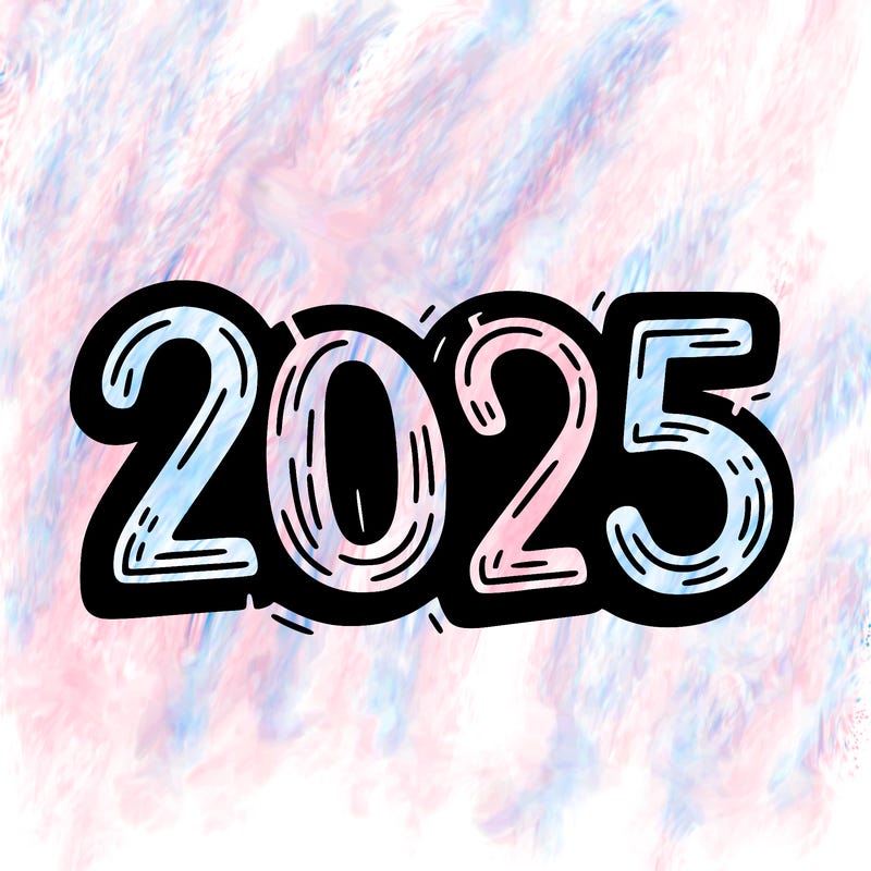 one line scrawled numbers sketch design “2025”