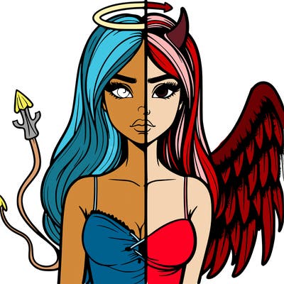 devil vs angel realistic girl