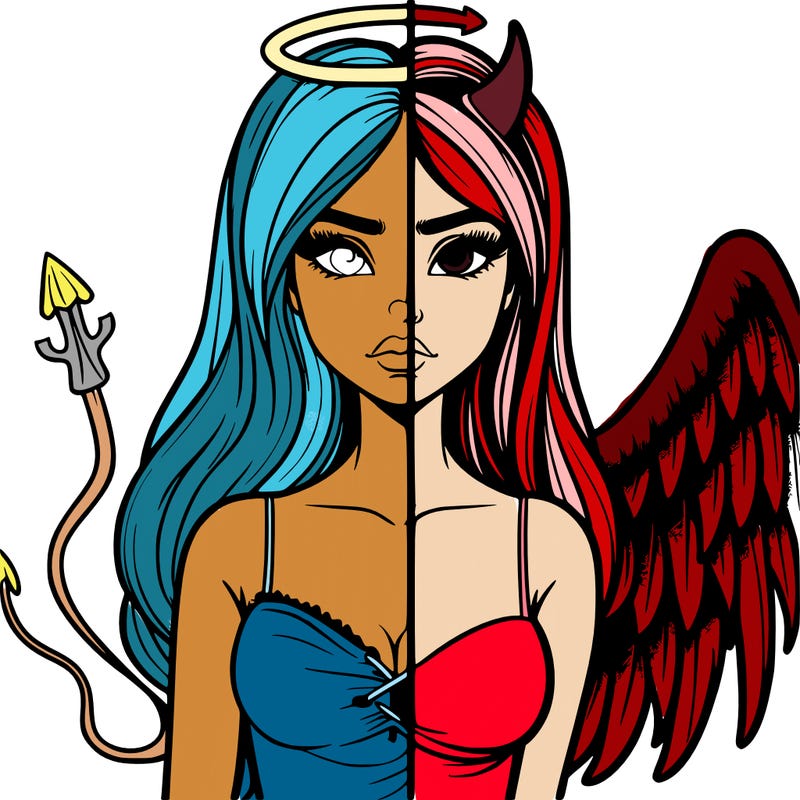 devil vs angel realistic girl