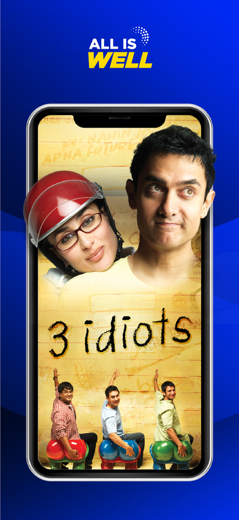 Ultra Play Hindi Movies - Ultra Play Hindi Movies app featuring 3 Idiots movie poster