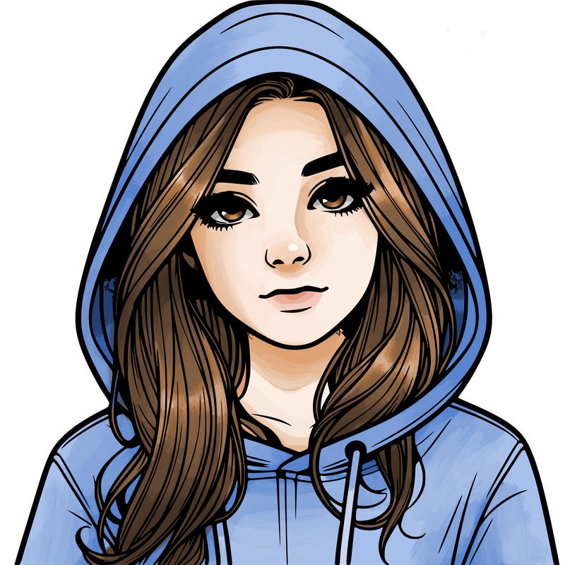 realistic girl with a hoodie