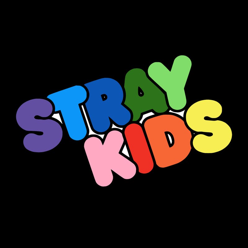bubble letters saying stray kids