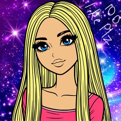 realistic girl with straight and long hair