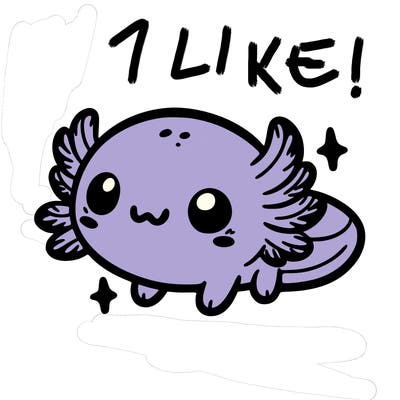 cute easy baby axolotl