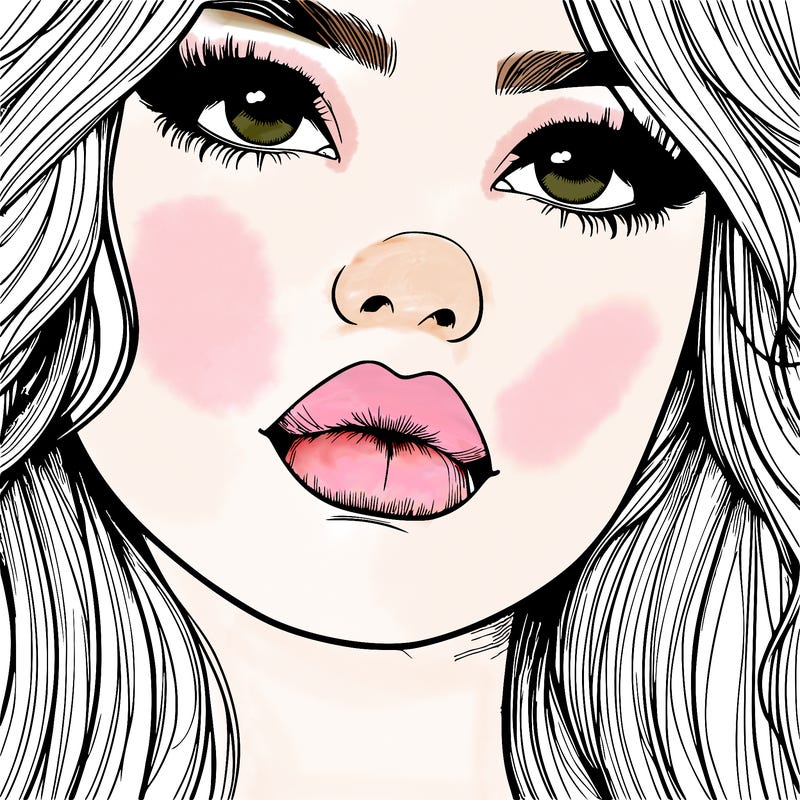 really realistic girl with lips