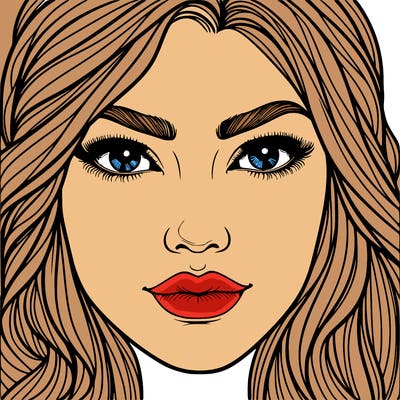 detailed female face