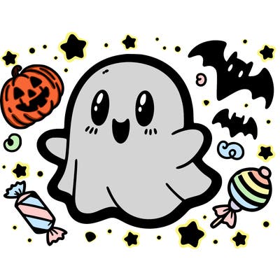 halloween cute little ghost