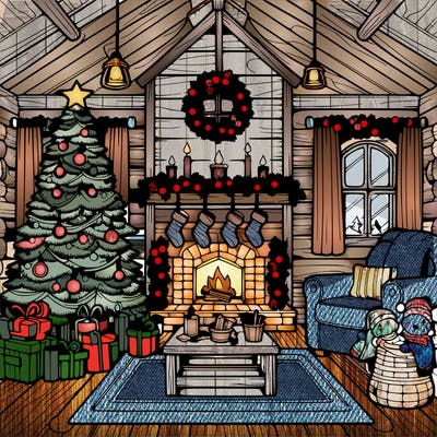 christmas house interior