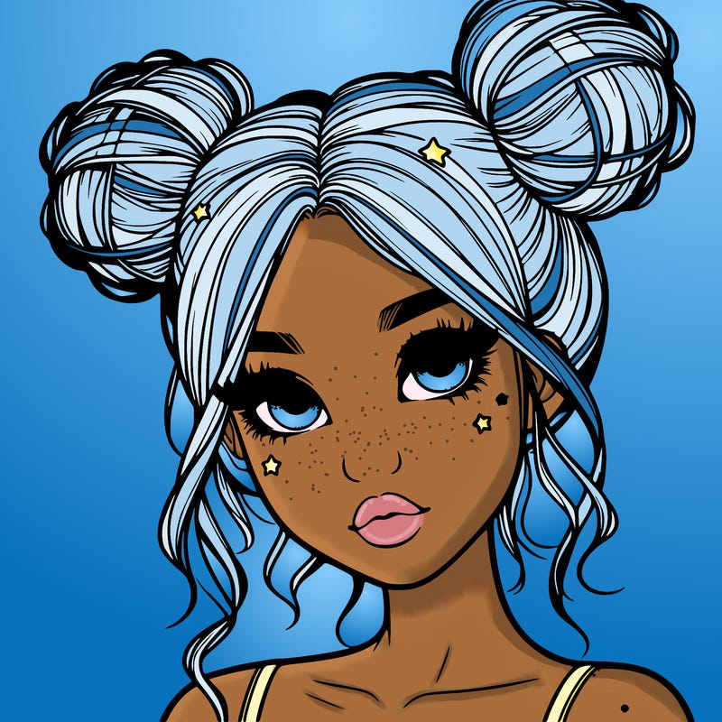 realistic girl with space buns