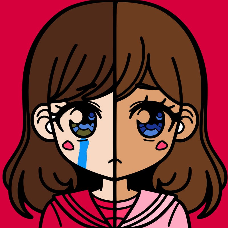 a split of a girl