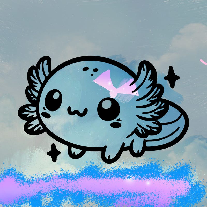 cute easy baby axolotl