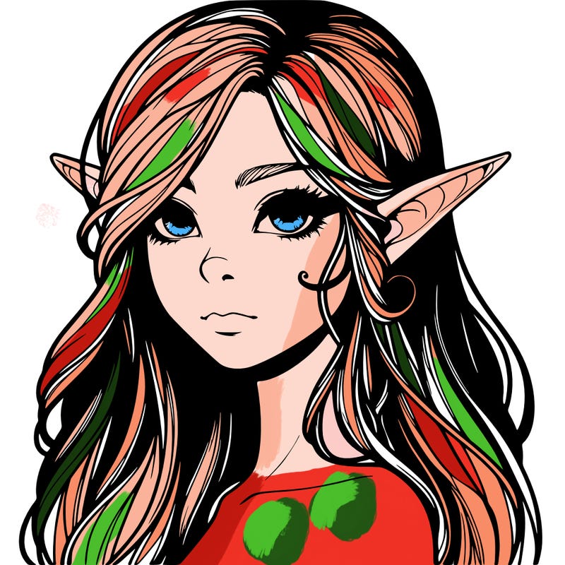 elf girl realistic dark fantasy