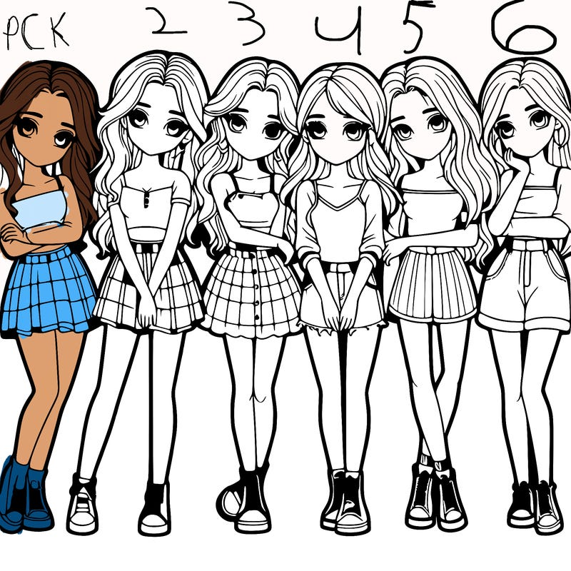 a group of girls realistic