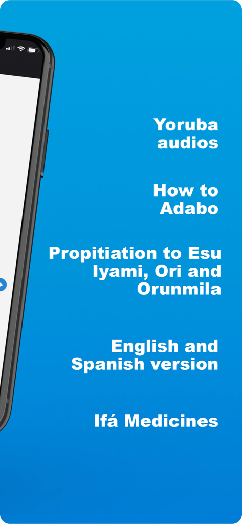 Features of the Ifa Tradicional Pro app including Yoruba audios and ritual instructions