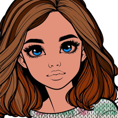 realistic girl whith cute eyes