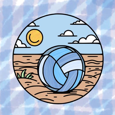 volleyball on a beach