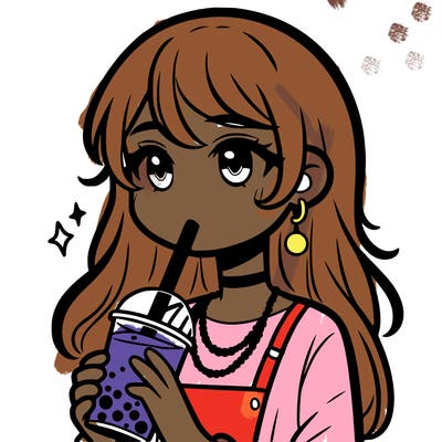 teenage girl drinking boba