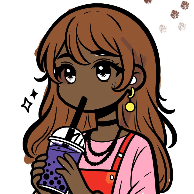 teenage girl drinking boba