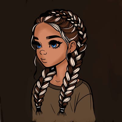 realistic girl with braids