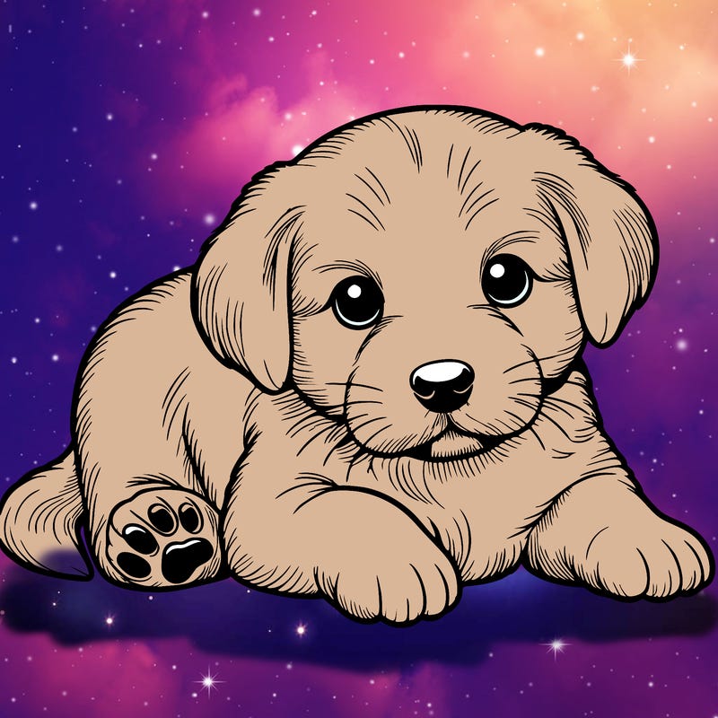 a cute realistic puppy