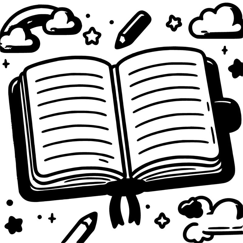 open diary with blank paper