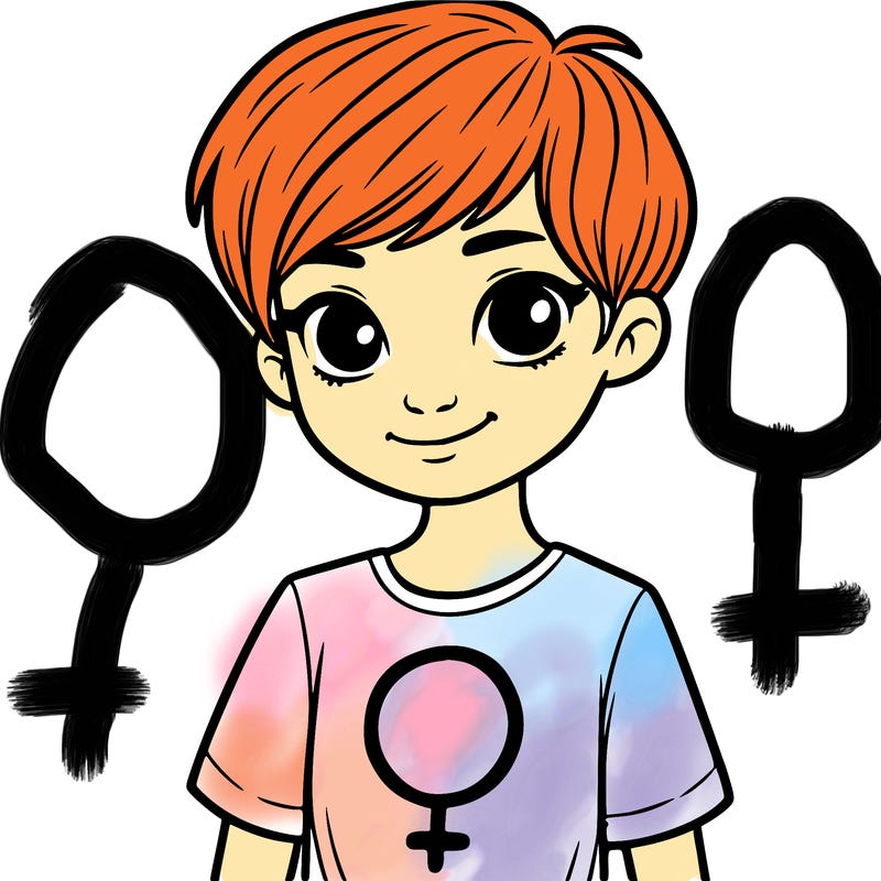 girl with pixie cut and feminist shirt