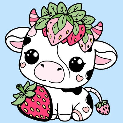 cute strawberry cow