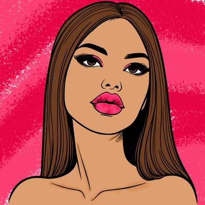 realistic woman with full lips