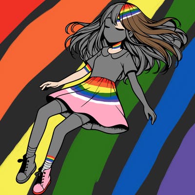 realistic girl floating