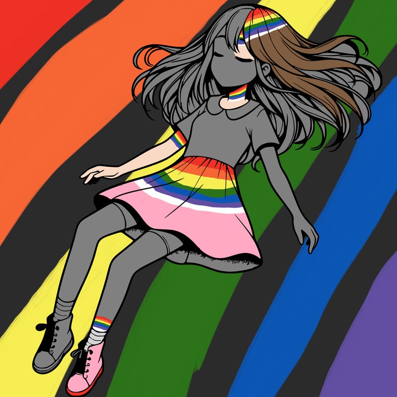 realistic girl floating