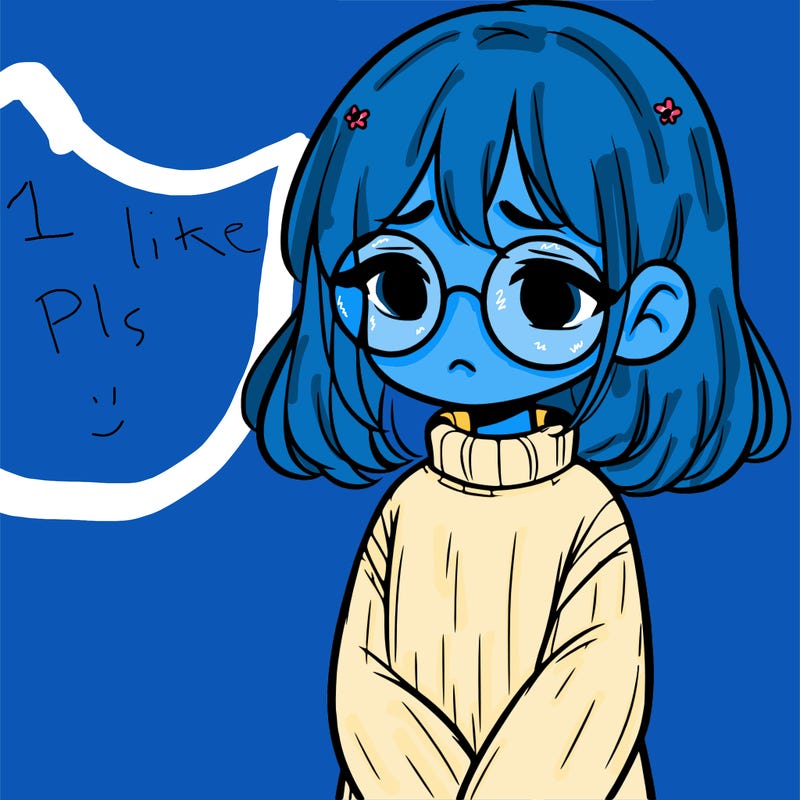sad girl with glasses in a sweater