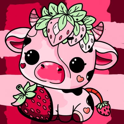 cute strawberry cow