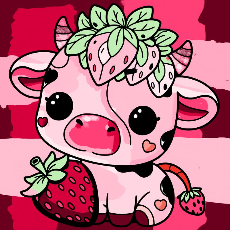 cute strawberry cow