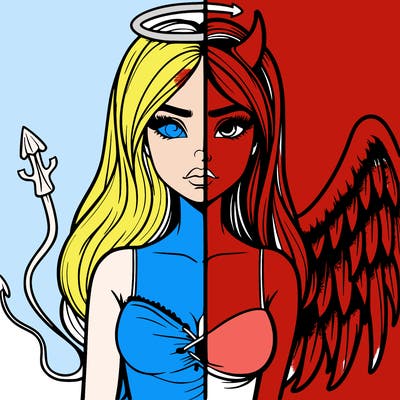 devil vs angel realistic girl