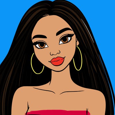 beautiful black woman with straight hair