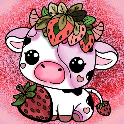 cute strawberry cow