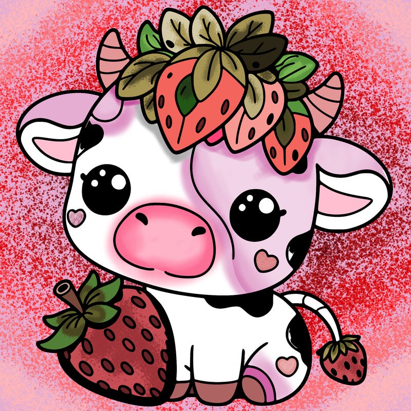 cute strawberry cow