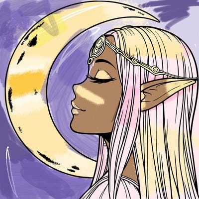 a realistic moon elf