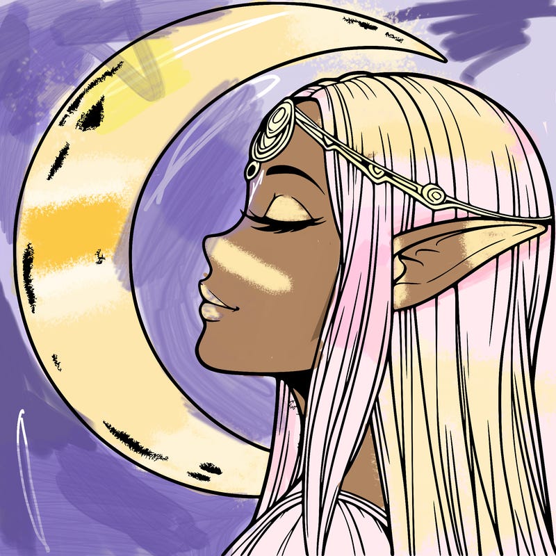 a realistic moon elf