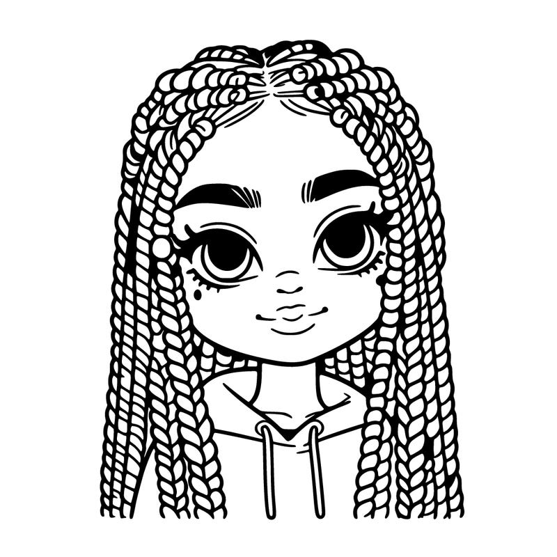 girl with box braids