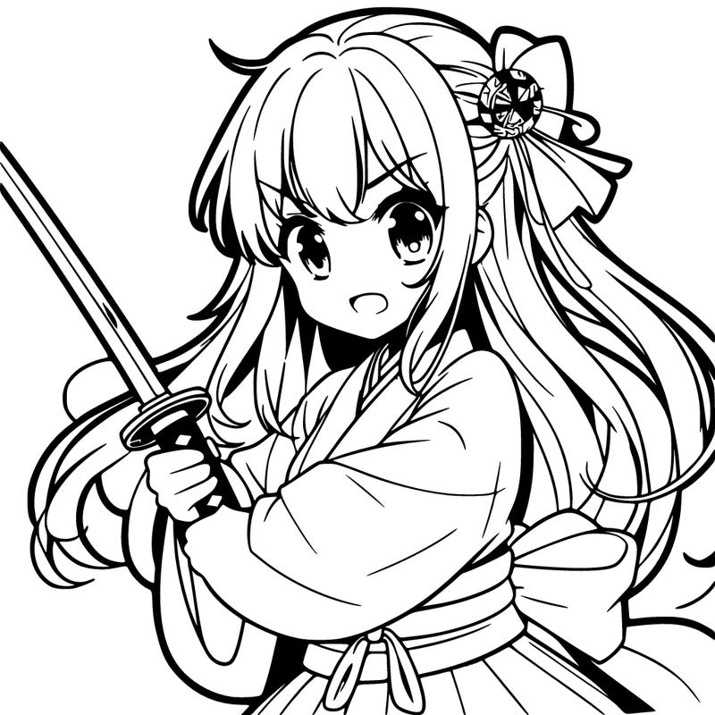 japanese teen girl with a sword anime