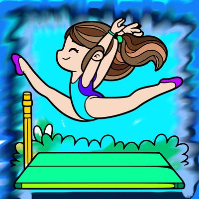 girl doing a leap gymnastics