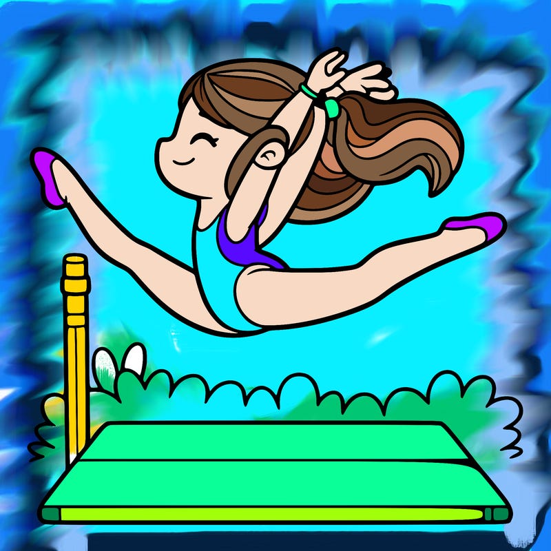 girl doing a leap gymnastics