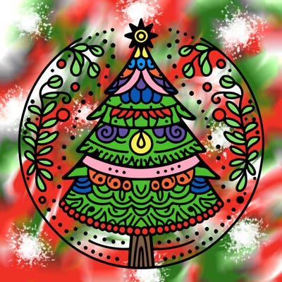 mandala sapin de noel
