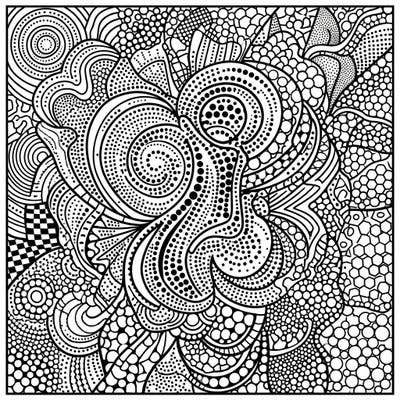 Explore a mesmerizing world of dynamic Pop Art and intricate dot work patterns in this unique coloring template. With bold outlines and countless details, it promises a rich and comprehensive artistic adventure.