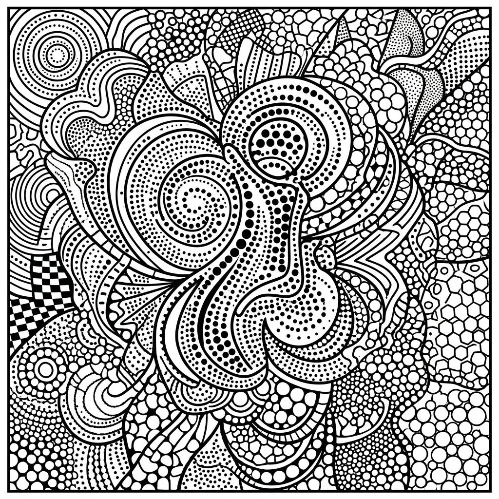 Dot Work Patterns Coloring Page - Free Pop Art Printable — Color Pop